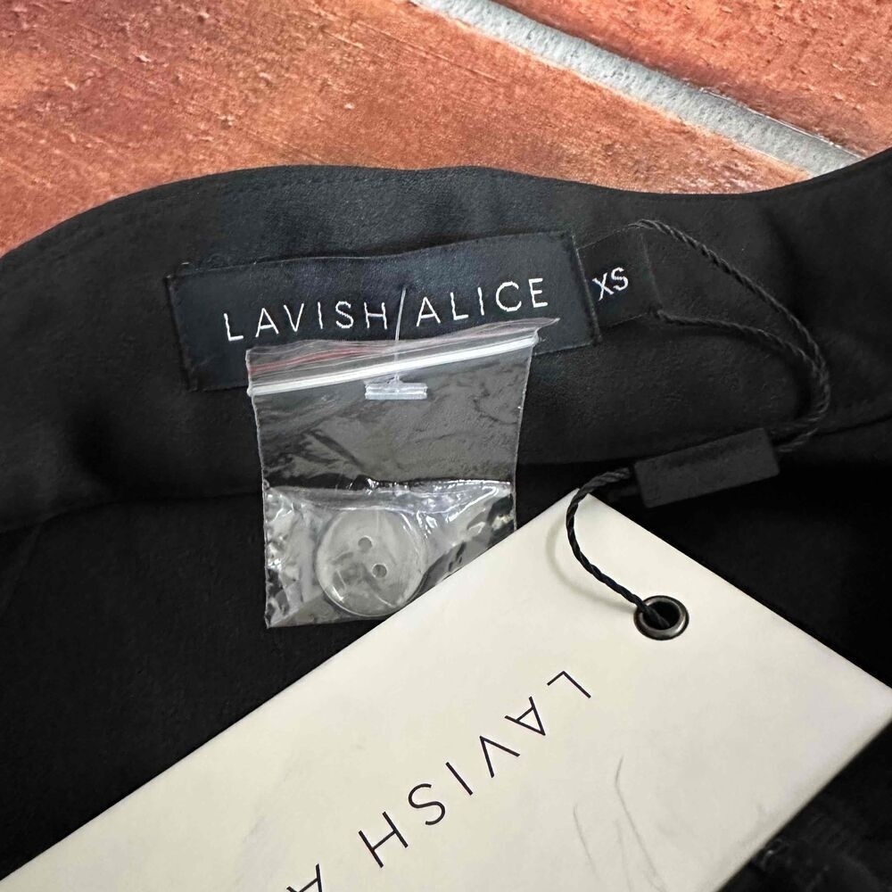 NWT Lavish Alice Black High-Waisted Tailored Trousers Size Extra Small - Picture 4 of 15